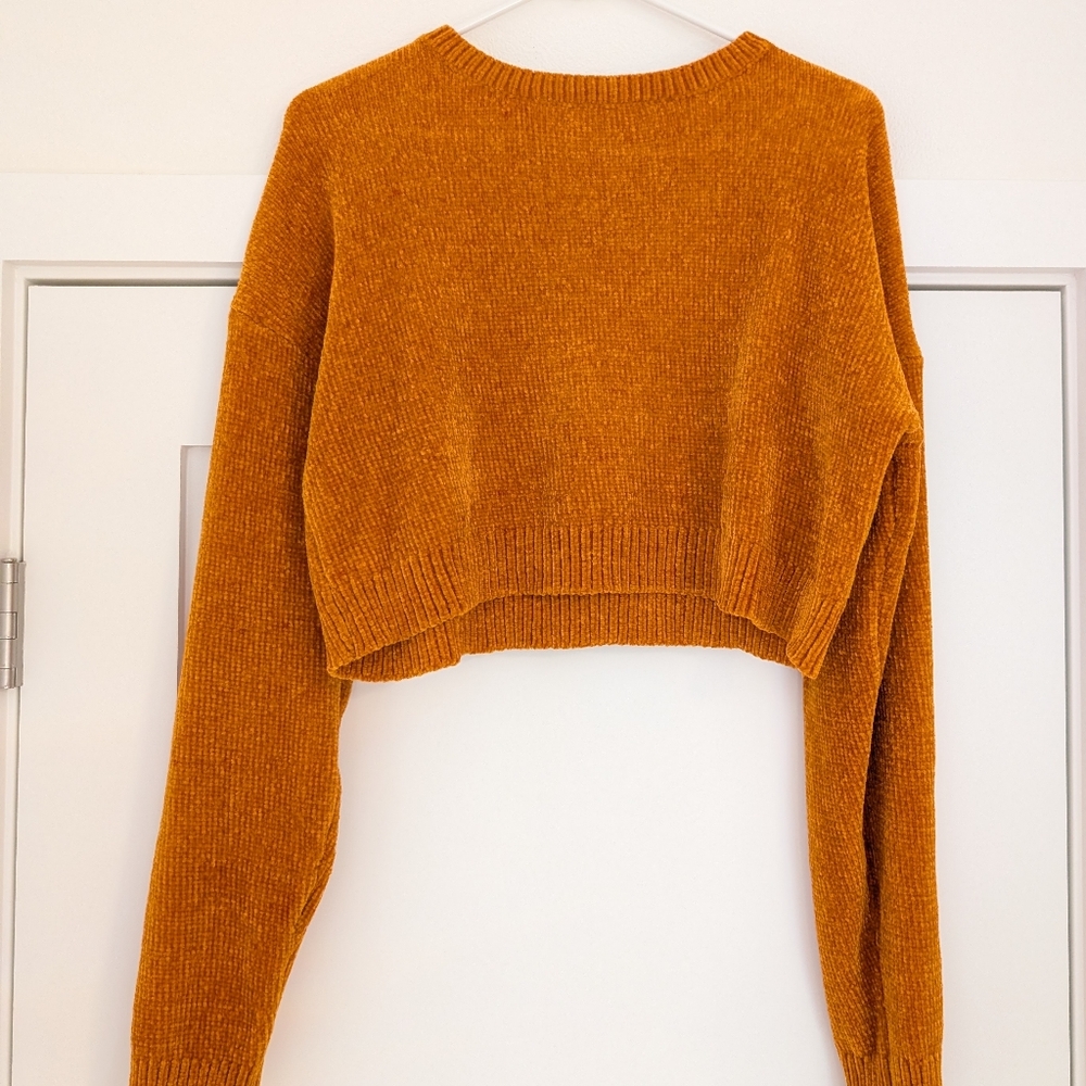 Tic Toc Plush Orange Crop Sweater